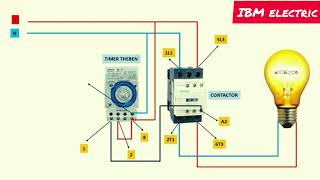 Theben timer installation connection diagram on one lamp\