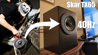 DIY bookshelf from car speakers. Skar Audio 6.5” TX65 hits 40Hz 😲