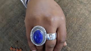 Sterling Silver Lapis Navajo Ring