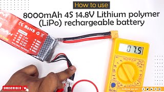 8000mAh 4S 14.8V Lithium polymer (LiPo) rechargeable battery with XT60 female connector 50C