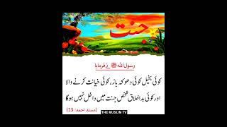 Jannat ma dakhil nhi ho ga #islamicvideo #hadees #shorts