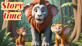 The lion and the elephant story for kids with a moral lesson |Story time | Bedtime stories | Nursery