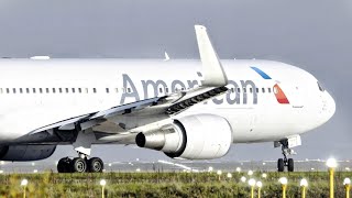 AMERICAN Boeing 767-300ER LANDING and TAKE OFF from Manchester Airport