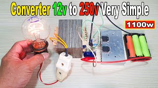 How to inverter 12v to 250v using D718 Transistor Very Simple #024