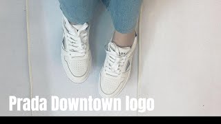 PRADA Downtown leather white sneaker  colse review