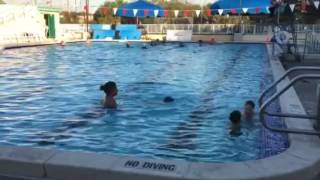 Identical twins swim lessons