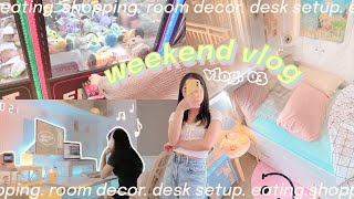 cozy weekend vlog 🛋 cooking, new room decor, rgb desk lights, shopping!