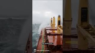 Bulk Carrier going through heavy weather