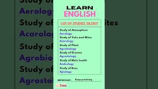 The Study of|ologies list|No.1