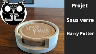 DIY wood coaster Harry Potter ---- CNC --- Sous verre Harry Potter