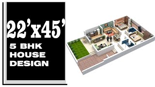 22x45 ft best house plan with car parking by Concept Point Archiect & Interior.