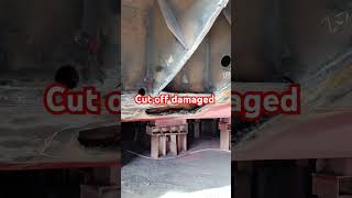 DAMAGED CARGO HOLD #1 STBD.SIDE READY FOR WELD .#trending #ships #trendingvideo #viralvideo