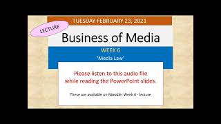 BoM - Week 6 - Lecture - Media Law