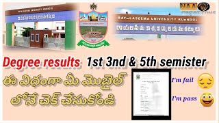 How to check degree results in telugu 2024 semester 1,3&5 rayalaseema University available now