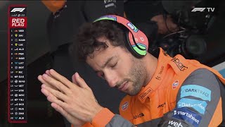 What does Daniel Ricciardo listen to during a red flag?