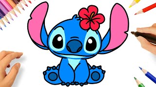 COMO DESENHAR O STITCH FÁCIL 💗