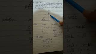 Maths Class 10th Ch-9 Some application of trigonometry..find the height of Indian Flag..