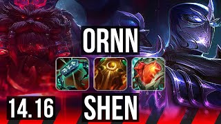 ORNN vs SHEN (TOP) | 900+ games, 4/3/15, 5k comeback | EUW Master | 14.16