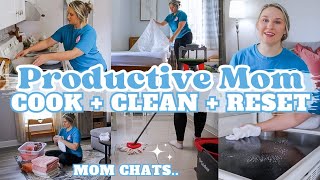 PRODUCTIVE MOM COOK + CLEAN + RESET | SAHM CLEAN WITH ME | CLEANING MOTIVATION | MarieLove