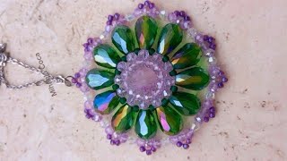 Ciondolo "Fiore di cristallo" tutorial perline, bello e facile / crystals flower❤😍