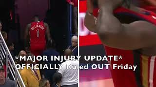 🚨 BREAKING NEWS: Zion Williamson INJURED & OFFICIALLY Ruled OUT Friday for Pelicans vs Kings!