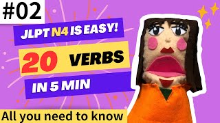 JLPT N4 20 verbs Part 2 (MUST-KNOW)　知っておきたい動詞！