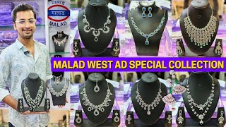 AD Jewellery Wholesale Market Malad|Heavy AD Necklace Set 230₹|Ring Bracelet Earring|Naman Art India