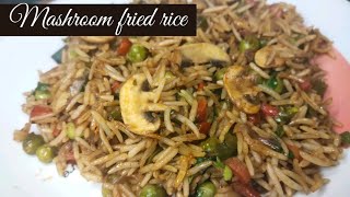 mashroom fried rice recipe | mashroom rice recipe | mashroom pulav |