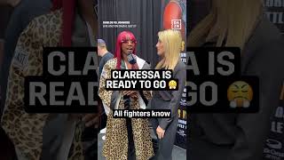 Emily Austin interviews Claressa Shields after her weigh-in in Detroit