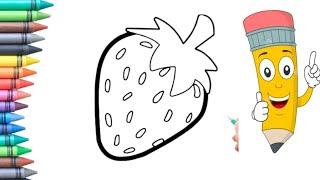 Strawberry drawing for kids and toddlers🍓||drawing tutorial||