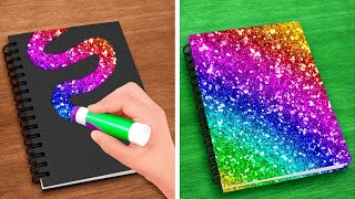 COOL SCHOOL HACKS AND DIY CRAFTS || Rainbow School Drawing Tips By 123 GO!LIVE