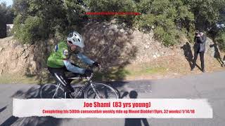 Joe Shami 83yrs young 500th Ride up Mount Diablo1:14:18