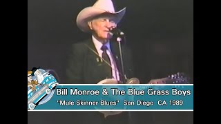 Bill Monroe - Live "Mule Skinner Blues" 1989 at the Pomerado Club in San Diego, CA