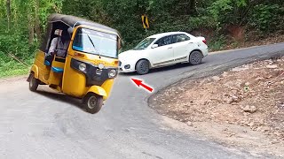 Auto video | Autorickshaw 3 Wheeler risky driving on ghat road Turnings | Tuk Tuk Racing