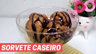 SORVETE CASEIRO COM APENAS 2 INGREDIENTES - SORVETE DE CHOCOLATE FÁCIL