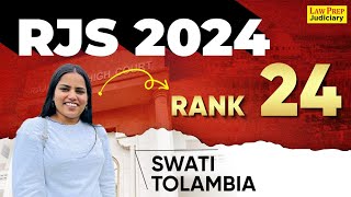 RJS 2024 full Interview | Swati Tolambia | Rank - 24 | RJS Result 2024