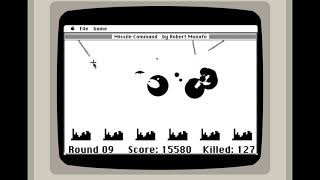 Missile Command Game on Classic Macintosh