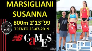 Susanna Marsigliani 800m 2m13s99 44°GP ESTIVO MEZZOFONDO TRENTO 23 luglio 2019