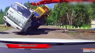 Things Go Wrong When a Truck Tries Crossing  the Railway Before Train Has Finished Passing!#train