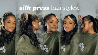 simple silk press hairstyles.