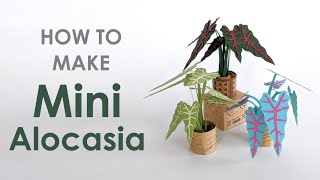 How to make miniature house plant - Tiny Alocasia with Cricut and Cardstock