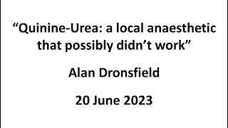 Alan Dronsfield: Quinine Urea