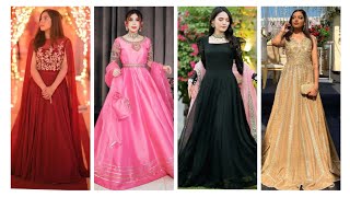 Trendy Long frock designs for wedding events/fancy party wear dresses