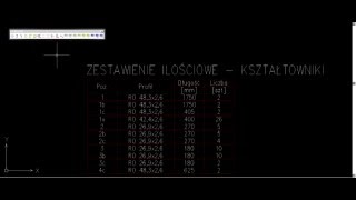 www.e-cad.pl - Zestawienie ilościowe kształtowników, blach, płaskowników do rysunku DWG