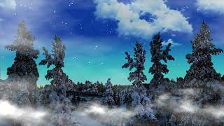 Snow forest. Day follows night. Nice music. Снежный лес. День сменяет ночь. Красивая музыка.