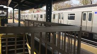 In-Station view of an express 7 train leaving Mets Willets Points (I got tired of standing)