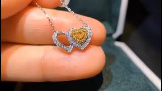 Colgante Oro Sólido 18k Corazon Diamantes 30 pts A Pedido