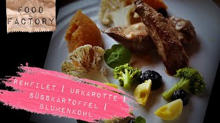 Rehfilet | Urkarotte | Süßkartoffel | Blumenkohl