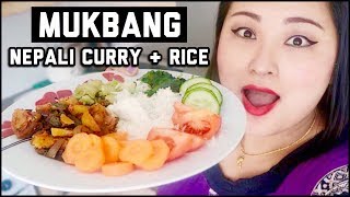 Mukbang - Nepali Food Rice & Curry (Eating Show) | Shout Out to James Shrestha | Cooking  - VLOG #40