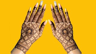 mehndi design simple full hand back side || mehndi design simple right hand back side || hennabysid